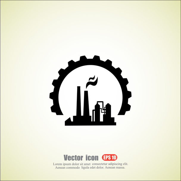 Fábrica, icono industrial
 - Vector, imagen