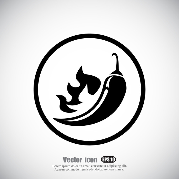 Chili peper pictogram - Vector, afbeelding