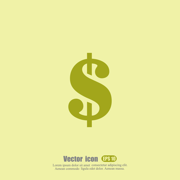 dollar, geld pictogram - Vector, afbeelding