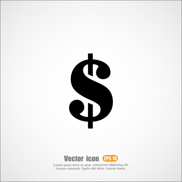 dollar, geld pictogram - Vector, afbeelding
