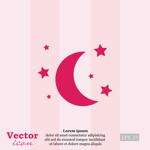 Icona Luna e stelle - Vettoriali, immagini