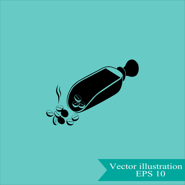 koffiebonen pictogram - Vector, afbeelding