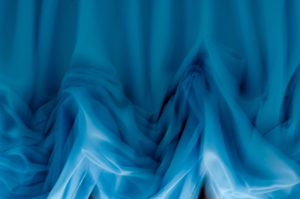 Draping curtains blue - Photo, Image