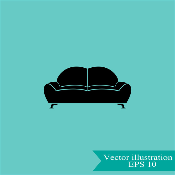 мебель диван значок
 - Вектор,изображение