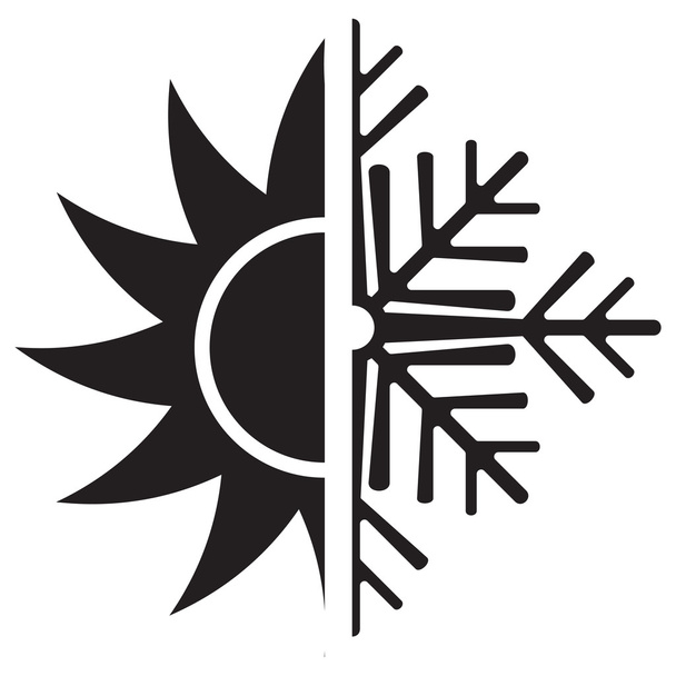 Aire acondicionado icono vectorial - invierno de verano
 - Vector, Imagen