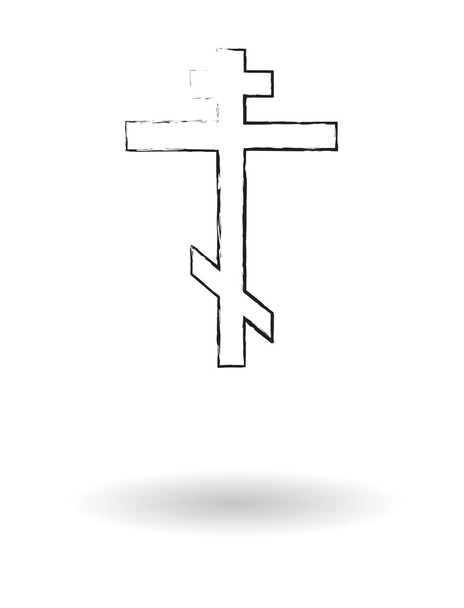orthodoxe Skizze mit Kreuzstift - Vektor, Bild