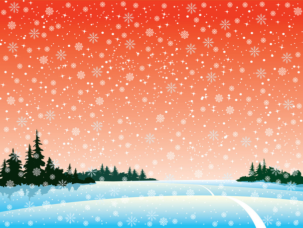 Vector paisaje de invierno
 - Vector, imagen
