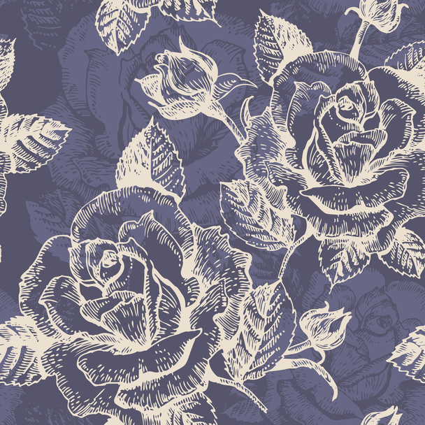 Seamless floral pattern with roses - Vector, Image