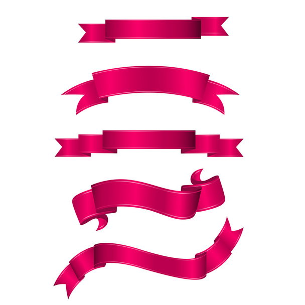 Banners de cinta rosa
 - Vector, Imagen