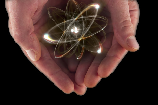 Atom σωματιδίων χέρια - Φωτογραφία, εικόνα
