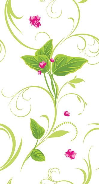 Sprig with pink flowers. Decorative background - Vektor, Bild
