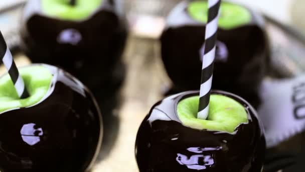 Candy apples for Halloween party - Footage, Video