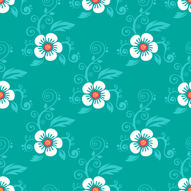 blue floral seamless pattern - Вектор, зображення