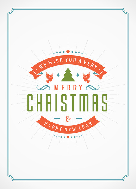 メリー クリスマスのグリーティング カードやポスター デザイン - ベクター画像