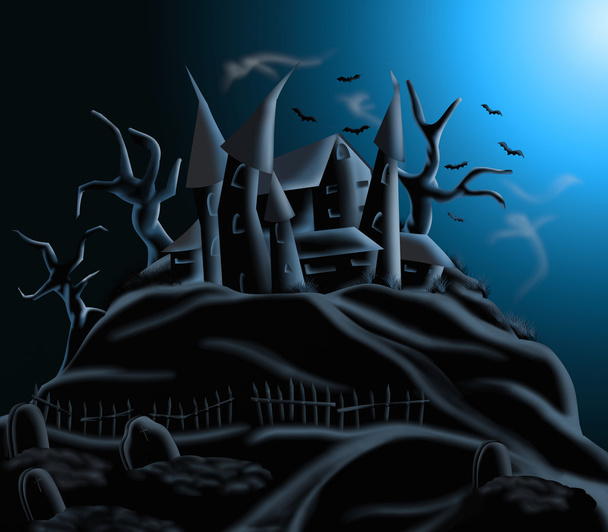 strašidelného domu v noci - Fotografie, Obrázek
