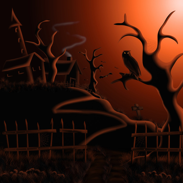 tekening Haunted Mansion - Foto, afbeelding