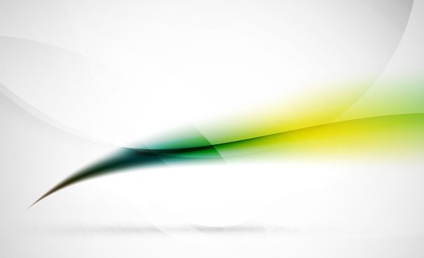 Línea de onda verde en el espacio de luz. Fondo abstracto
 - Vector, Imagen