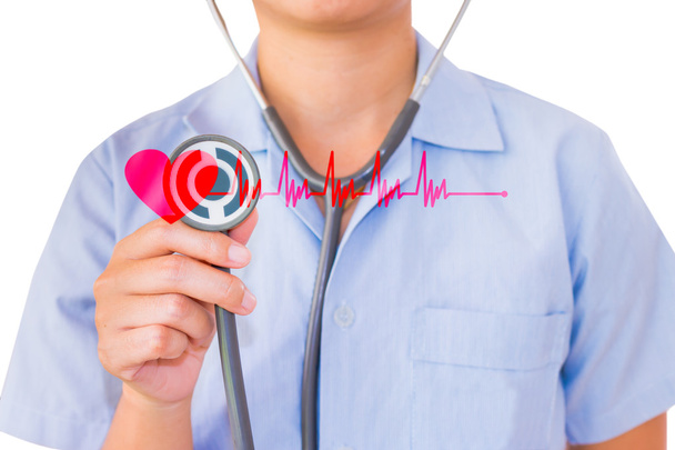 Stethoscope using for checking heart rate - Foto, immagini