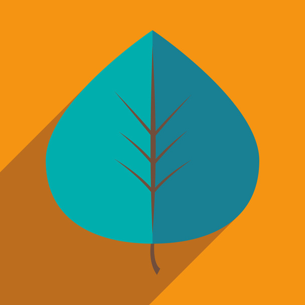 Flat with shadow icon and mobile application leaf - Vector, Image