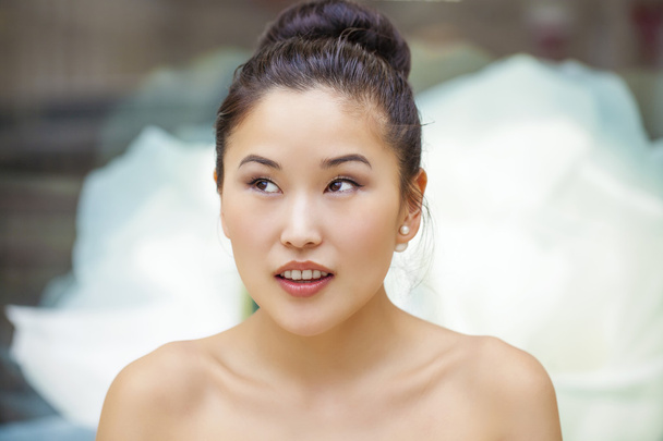 Asian beauty face portrait with clean and fresh elegant lady - Zdjęcie, obraz