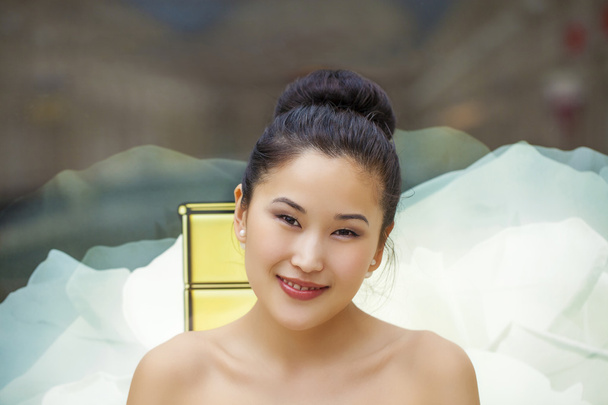 Asian beauty face portrait with clean and fresh elegant lady - 写真・画像