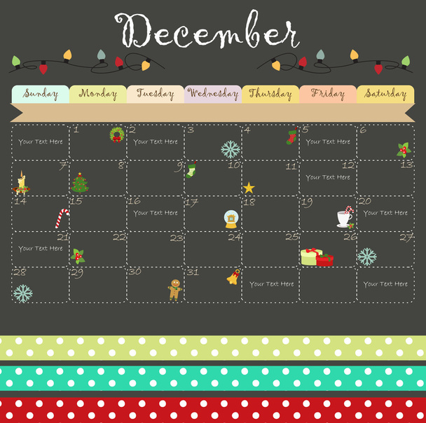 Christmas calendar - Διάνυσμα, εικόνα