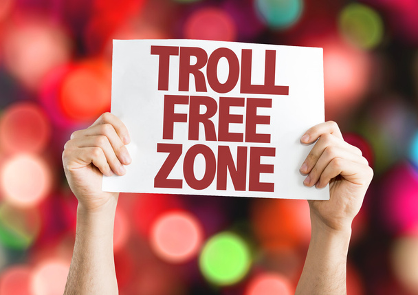 Troll Free Zone placard - Photo, Image