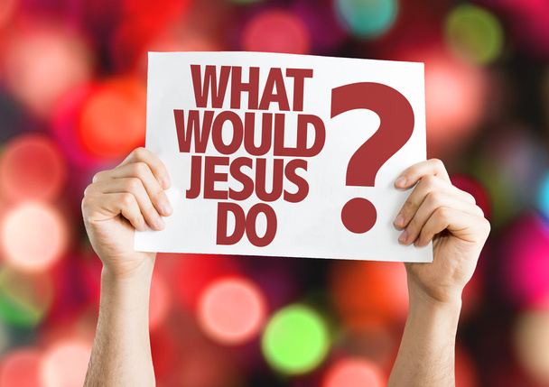 Wat zou Jezus doen? plakkaat - Foto, afbeelding