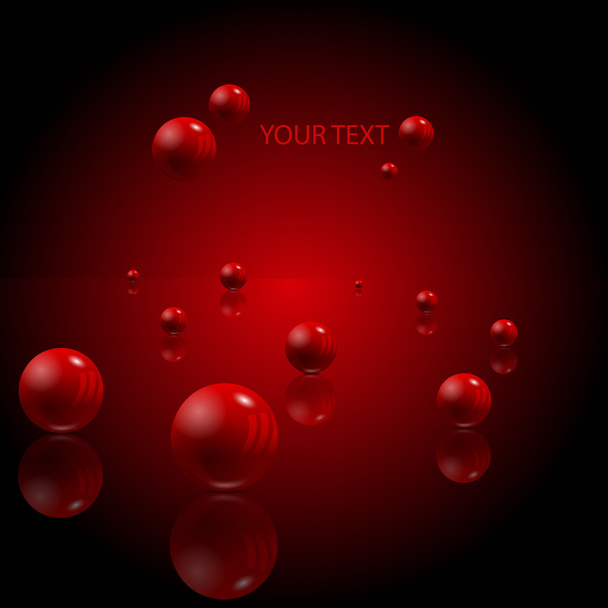 Abstract 3D gradient background with red balls, Eps 10 vector de - Διάνυσμα, εικόνα