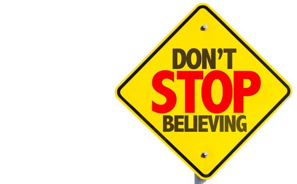 Niet ondertekenen Stop Believing - Foto, afbeelding