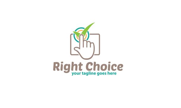 Right Choice Logo, Hand Gesture, Toucscreen Icon - Vector, Image