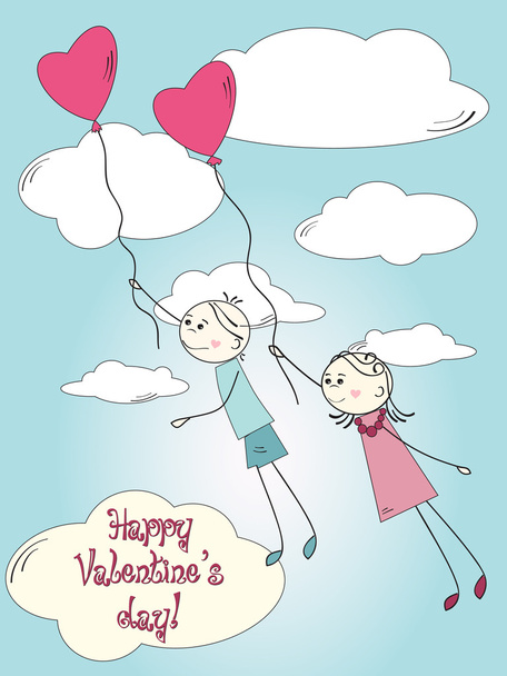 Cute postcard for Valentine - Vettoriali, immagini