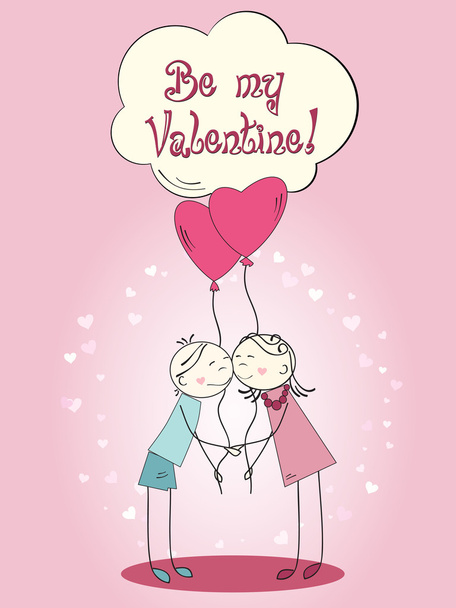 Valentine`s day kiss - Vector, Image