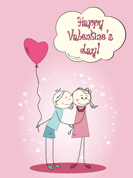 Postcard for Valentine - Вектор,изображение