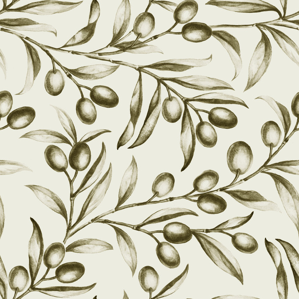 Tela de ramo de oliva sin costura
 - Foto, imagen