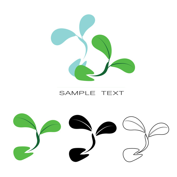Seeding icon -  icon seeds sprout vector silhouette set. - Vector, Image