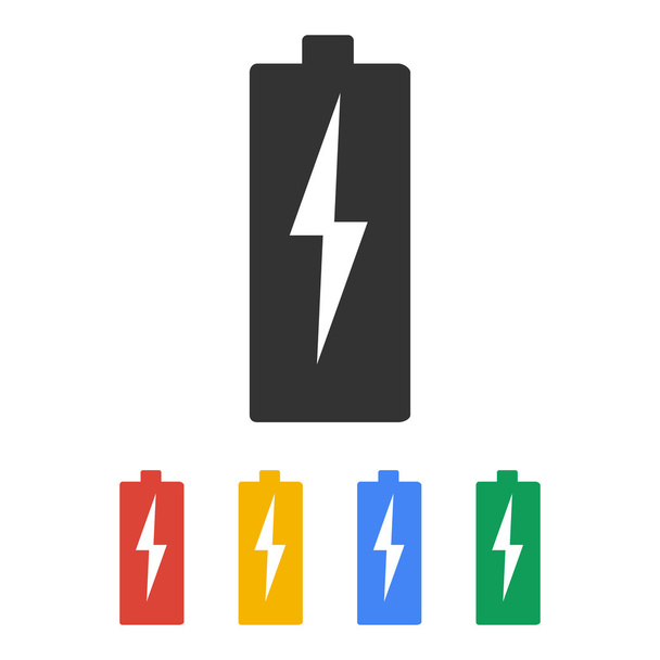 エネルギーを充電バッテリーをフラット記号ベクトルのイラスト - ベクター画像