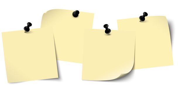 κολλώδης χαρτιά με καρφίτσα βελόνες - Διάνυσμα, εικόνα