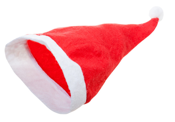 empty red santa claus hat isolated on white - Photo, Image