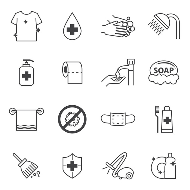 Symbole für Hygiene und Reinigung - Vektor, Bild