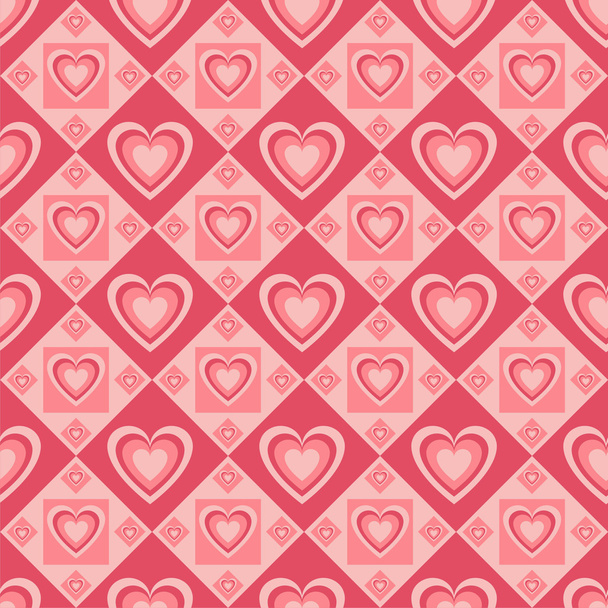 Pink hearts pattern - Vetor, Imagem