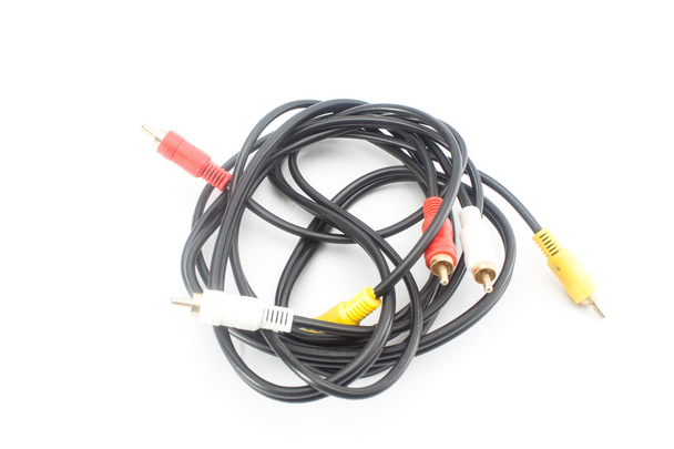 RCA plug connectors isolated on white background - Photo, Image