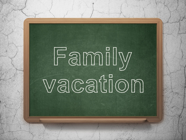 Tourism concept: Family Vacation on chalkboard background - Foto, Imagen
