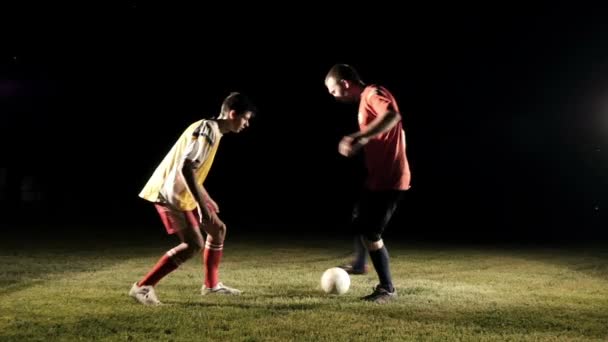Duel Of Football Players At Slow Motion
 - Кадры, видео