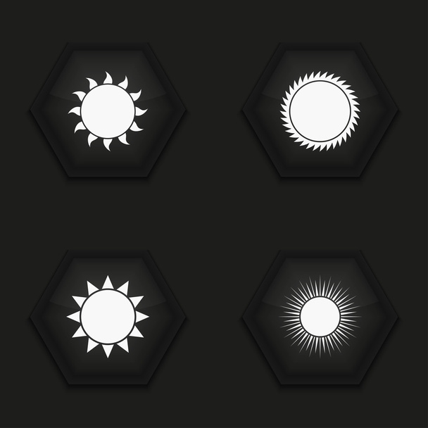 Vector modern sun icons set - Vecteur, image