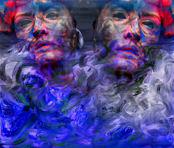 маски на експресіоністському фоні
 - Фото, зображення