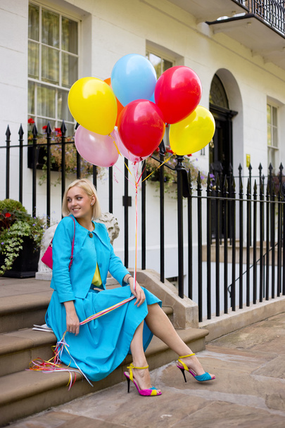 woman with balloons - Foto, Imagen