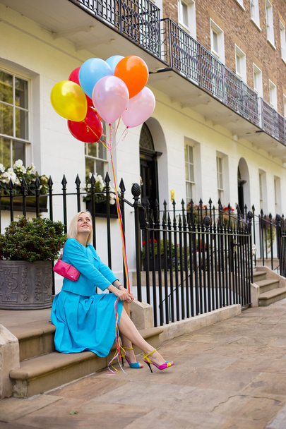 woman with balloons - Photo, Image