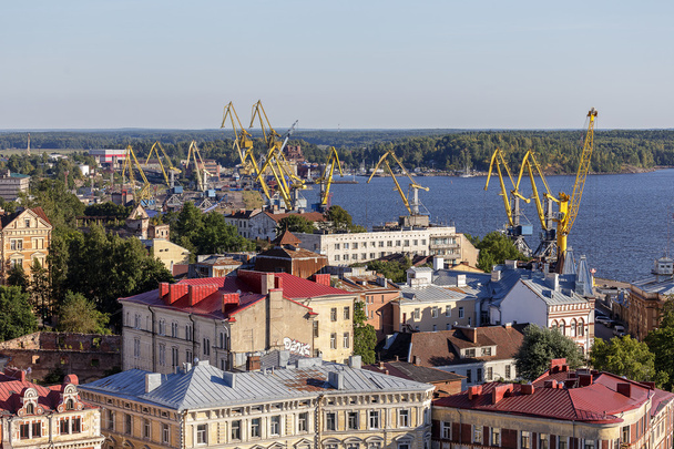 Vyborg from height, Vyborsky ba, Big Bay kvosh. Urban architecture - Foto, afbeelding