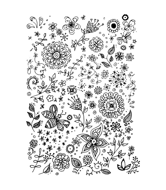 Flowers, vector illustration - Vektor, obrázek